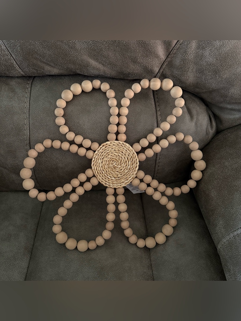Beaded Flower Wood Wall Decor